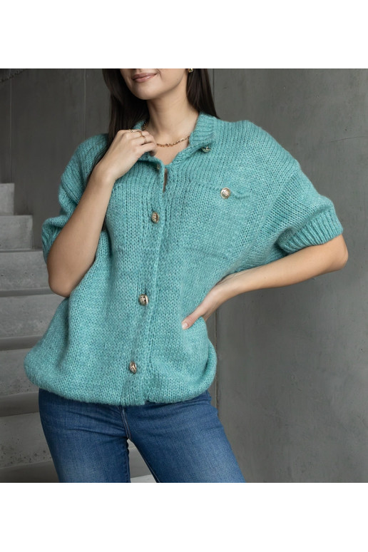 Sieviešu piparmētru džemperis ar īsām... Sieviešu piparmētru džemperis ar īsām...