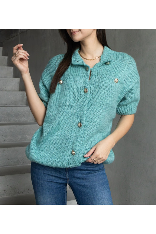 Sieviešu piparmētru džemperis ar īsām... Sieviešu piparmētru džemperis ar īsām...