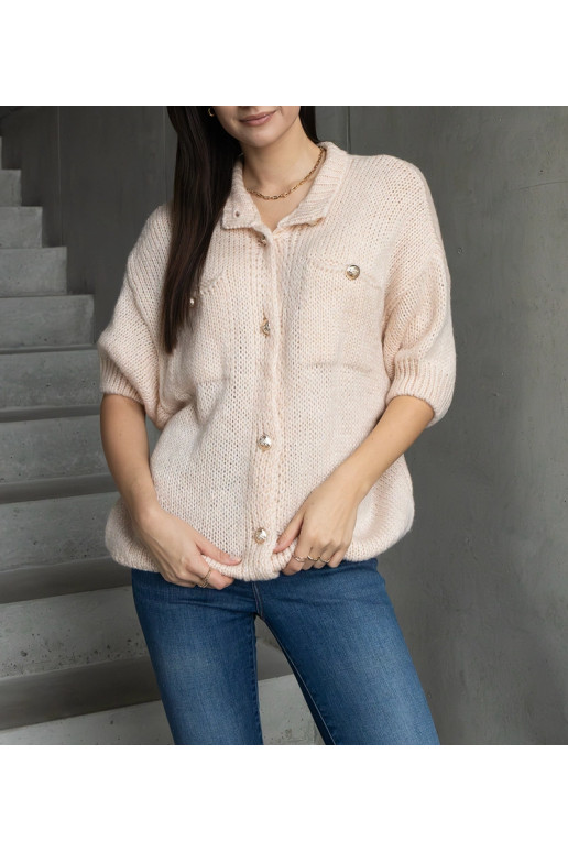 Sieviešu rozā džemperis ar īsām...