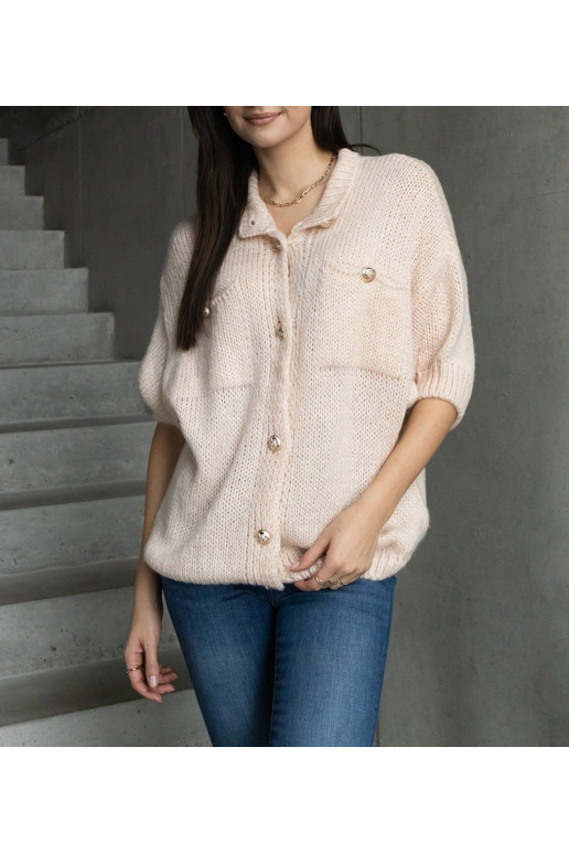 Sieviešu rozā džemperis ar īsām...