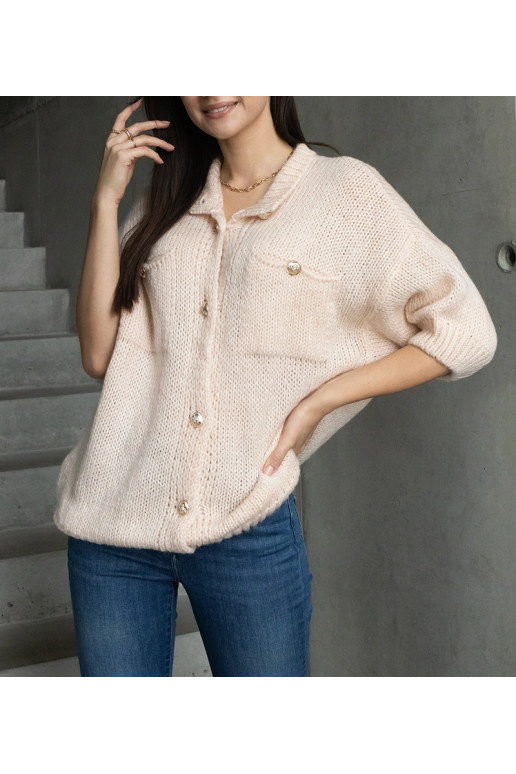 Sieviešu rozā džemperis ar īsām...