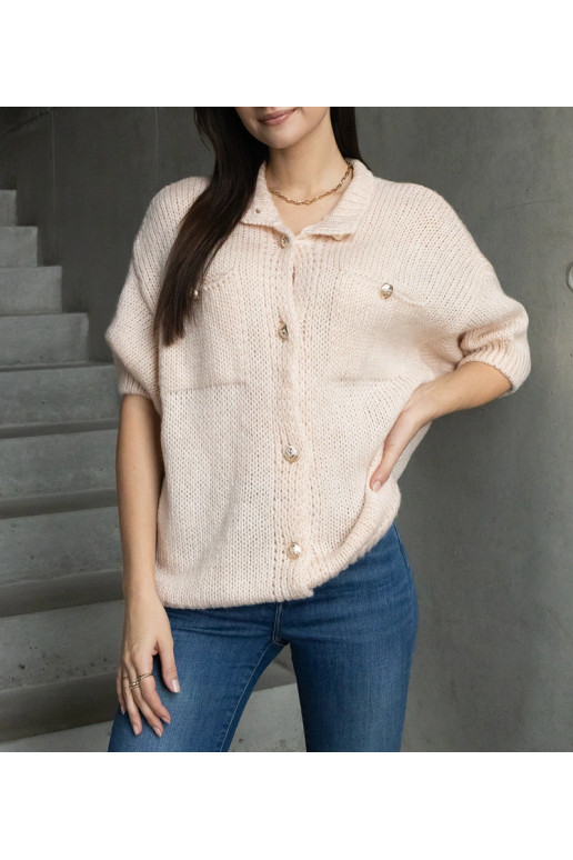 Sieviešu rozā džemperis ar īsām...