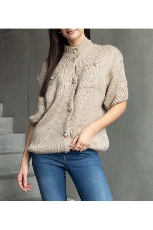 Tumši bēšs sieviešu džemperis ar īsām... Tumši bēšs sieviešu džemperis ar īsām...