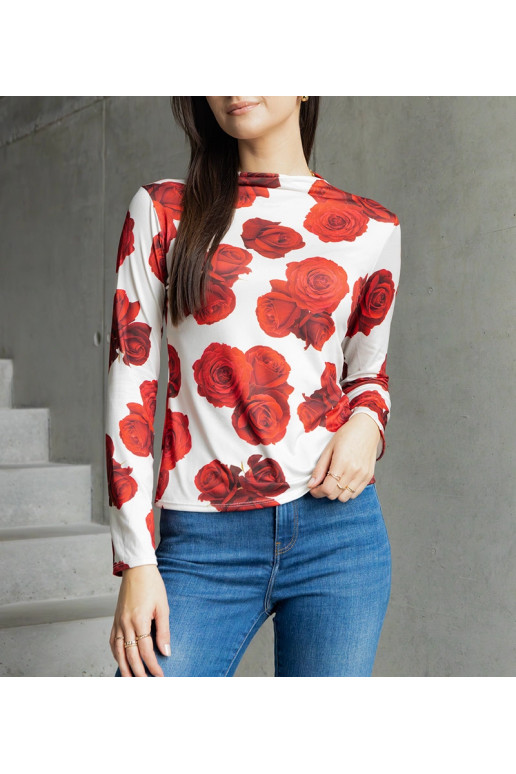 Bēša blūze dekorēta ar Amaya apdruku