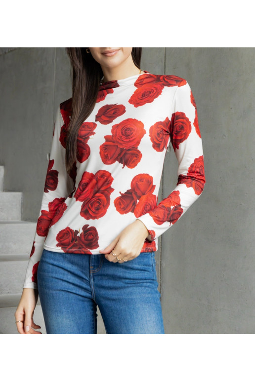 Bēša blūze dekorēta ar Amaya apdruku