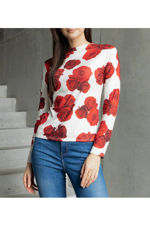 Bēša blūze dekorēta ar Amaya apdruku