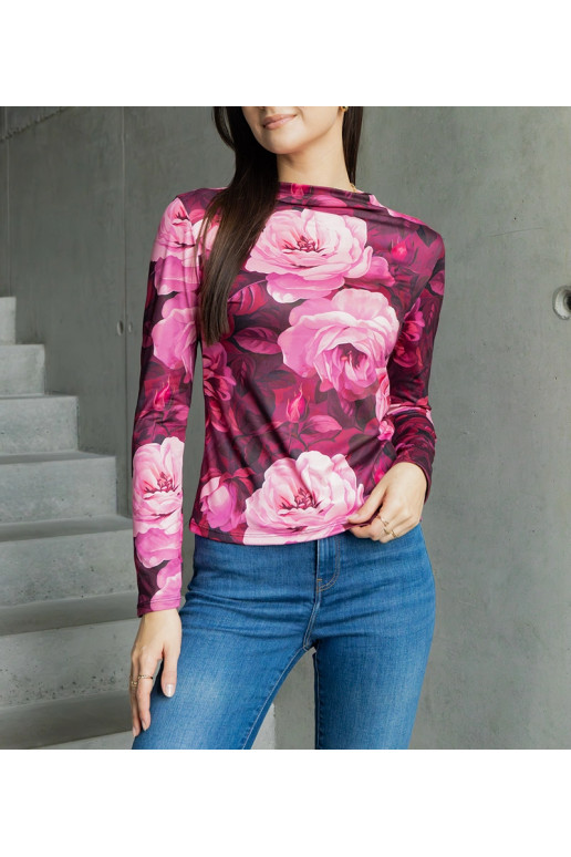 Rozā blūze dekorēta ar Amaya apdruku Rozā blūze dekorēta ar Amaya apdruku