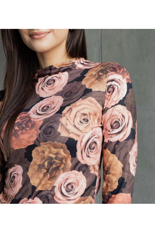 Tumši bēša blūze dekorēta ar Amaya... Tumši bēša blūze dekorēta ar Amaya...