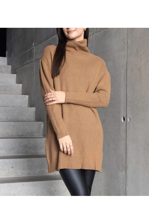 Garš brūns, mīksts džemperis Kali Garš brūns, mīksts džemperis Kali