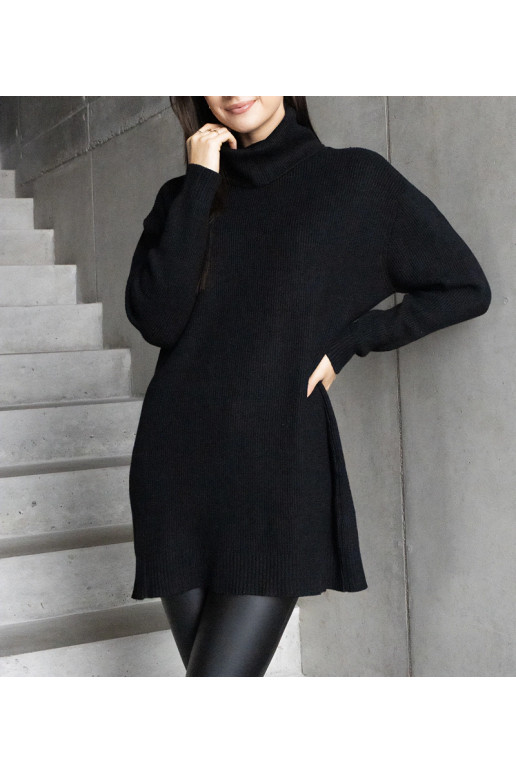 Garš, melns mīksts džemperis Kali Garš, melns mīksts džemperis Kali