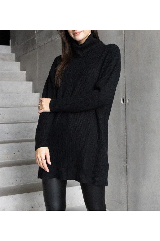 Garš, melns mīksts džemperis Kali Garš, melns mīksts džemperis Kali