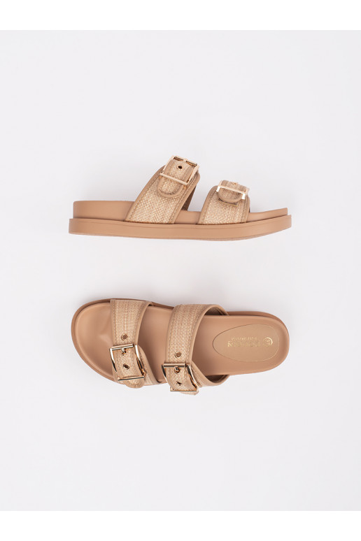 Plakanas sandales smilškrāsas 