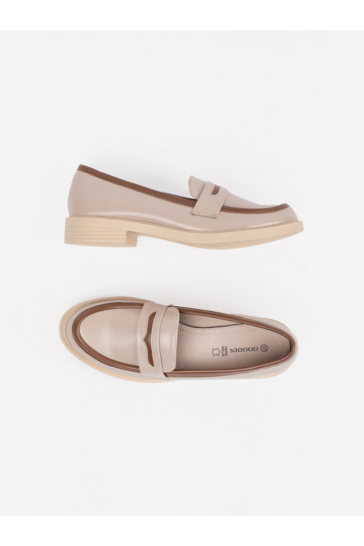 smilšu krāsas  sieviešu mokasīni