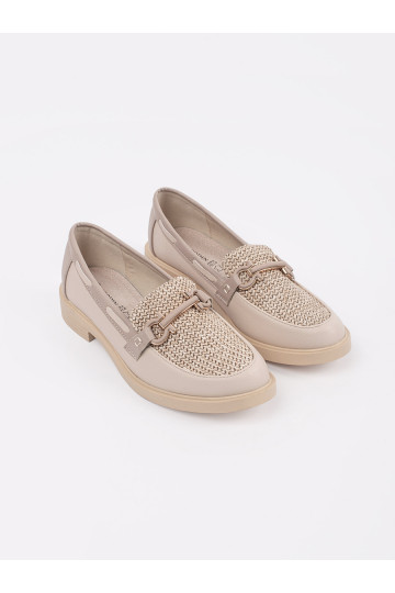 Ziloņkaula krāsas mokasīni ze skórzaną wkładką 2