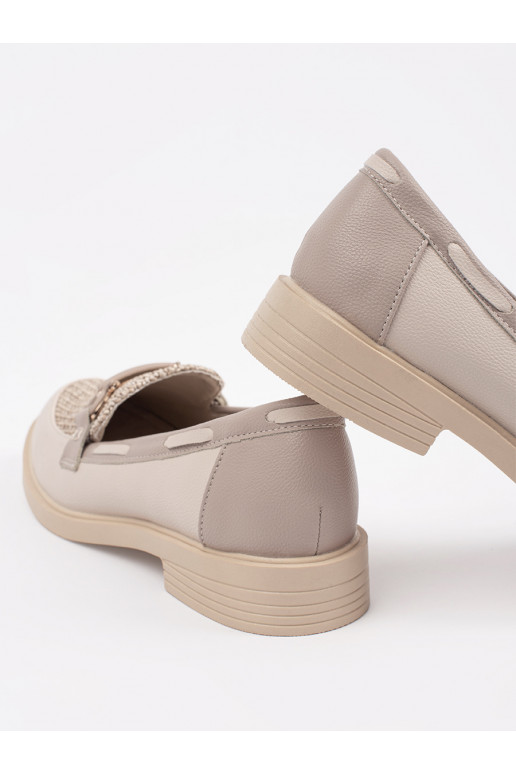 Ziloņkaula krāsas mokasīni ze skórzaną wkładką Ziloņkaula krāsas mokasīni ze skórzaną wkładką