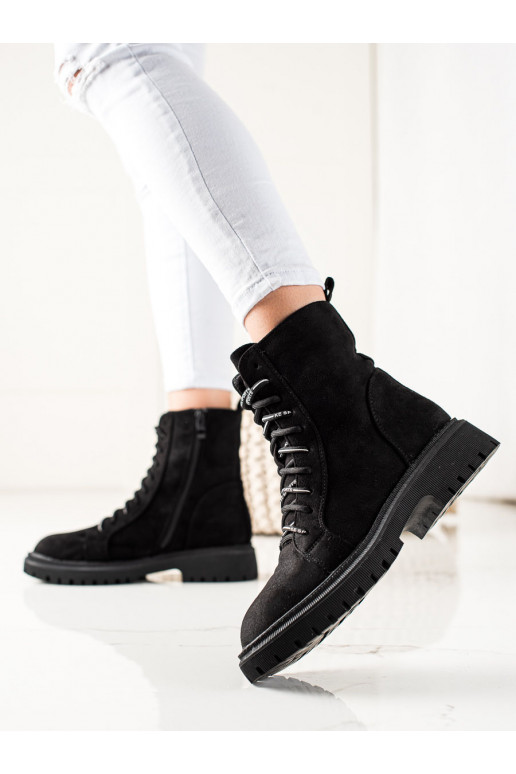 mežģīņots sieviešu Melnas krāsas zābaki