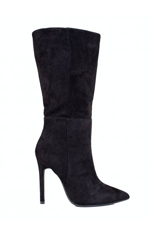 Sieviešu garie zābaki uz augsta papēža Melnas krāsas