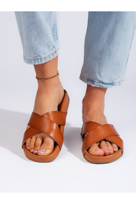 Sergio Leone sieviešu kamieļu flip-flops ar platām lencēm