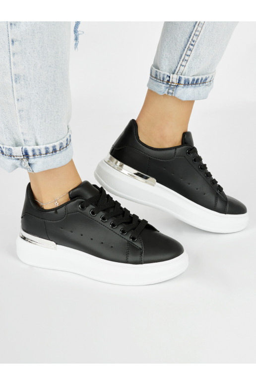 Melnas klasiska modeļa sieviešu kedas ar platformu