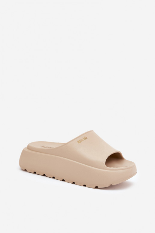 Vieglas čības uz pirksta sieviešu čības ar platformu Big Star RR274A569 smilšu krāsas