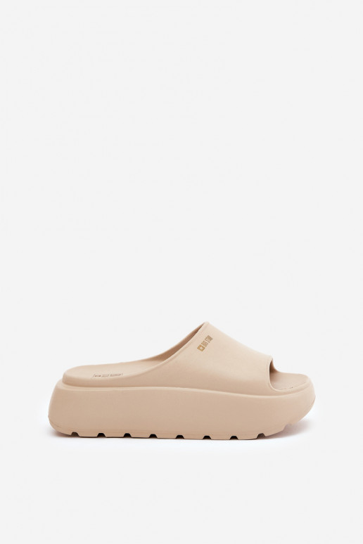 Vieglas čības uz pirksta sieviešu čības ar platformu Big Star RR274A569 smilšu krāsas