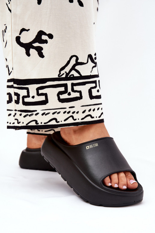 Vieglas čības uz pirksta sieviešu čības ar platformu Big Star RR274A567 Melns