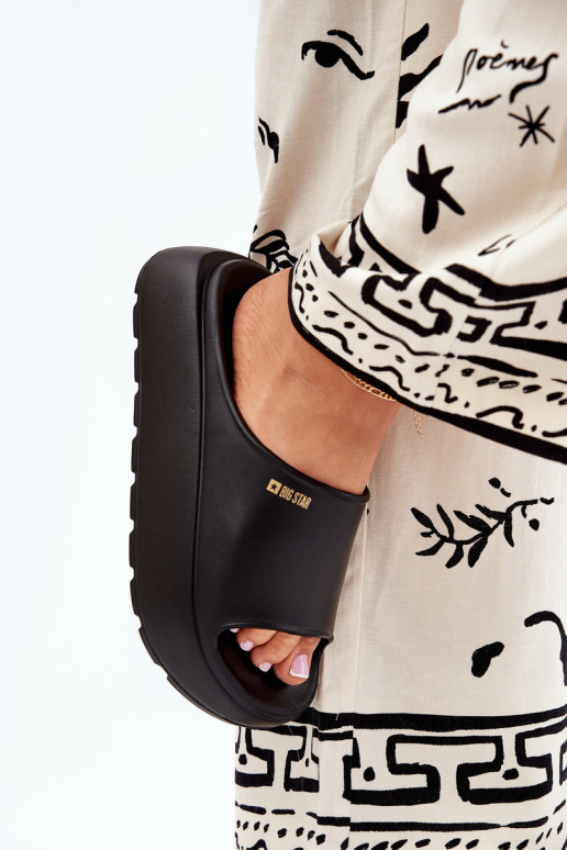 Vieglas čības uz pirksta sieviešu čības ar platformu Big Star RR274A567 Melns