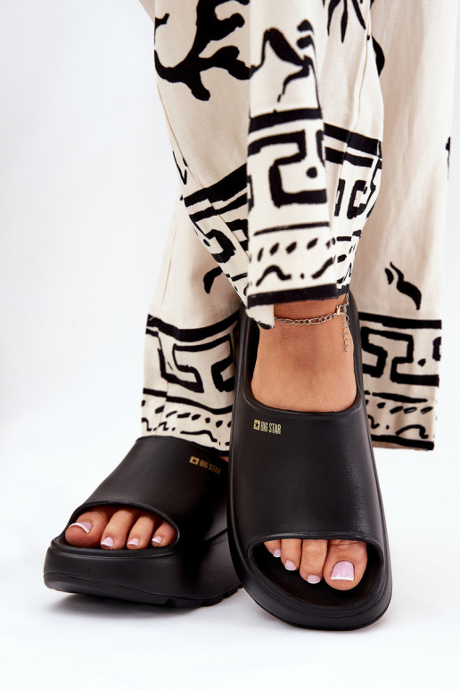 Vieglas čības uz pirksta sieviešu čības ar platformu Big Star RR274A567 Melns