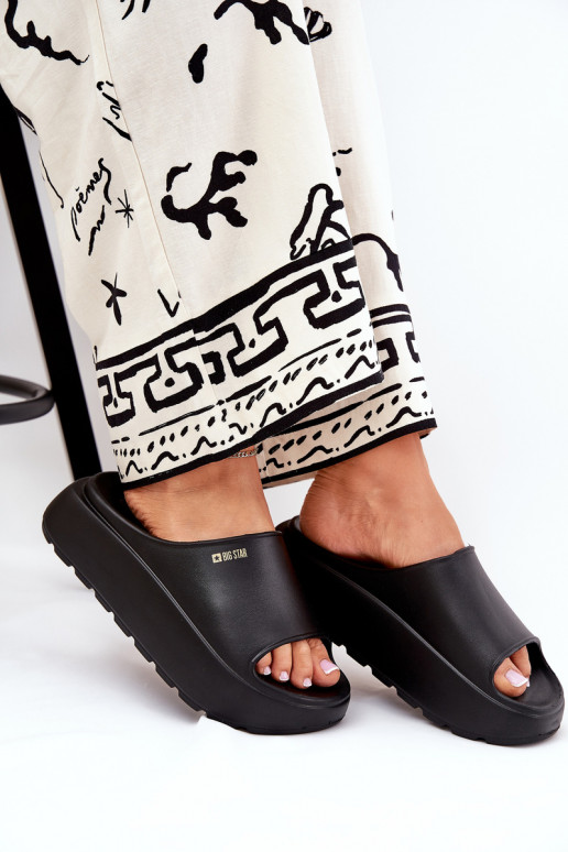 Vieglas čības uz pirksta sieviešu čības ar platformu Big Star RR274A567 Melns