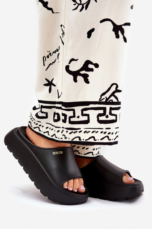 Vieglas čības uz pirksta sieviešu čības ar platformu Big Star RR274A567 Melns