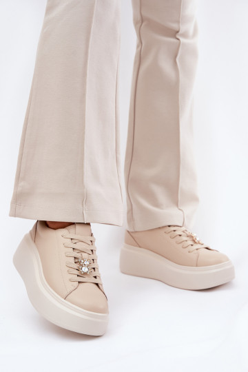   sporta apavi  ar platformu Z Przypinką Vinceza 39922 smilšu krāsas