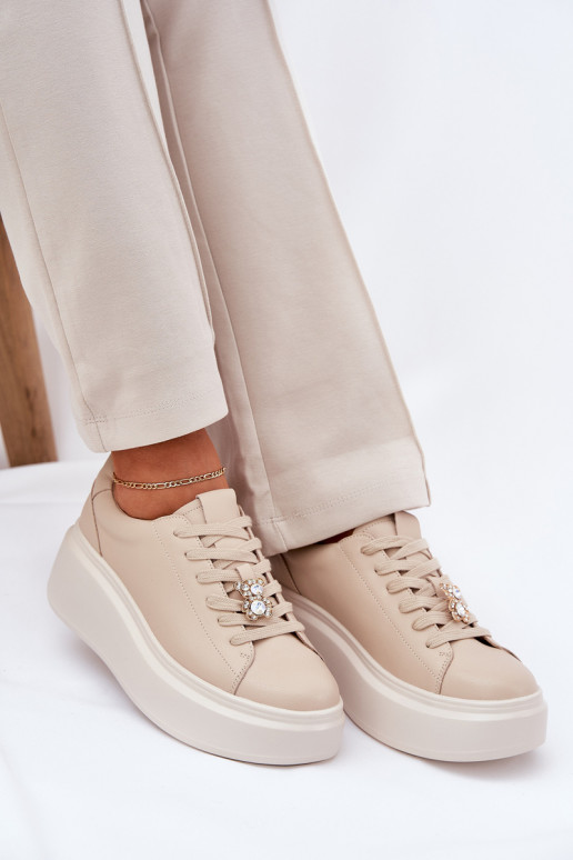   sporta apavi  ar platformu Z Przypinką Vinceza 39922 smilšu krāsas