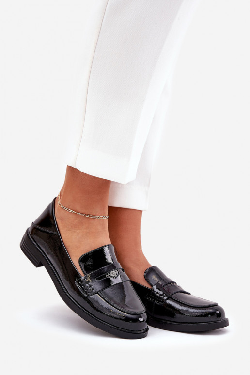 Eleganta stila Lakoti mokasīni  Z Naturalnej Skóry Vinceza 18100 Melns Eleganta stila Lakoti mokasīni  Z Naturalnej Skóry Vinceza 18100 Melns