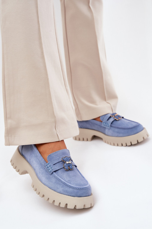 Zamšādas mokasīni  Z Przypinką  Vinceza 79533 Zilas krāsas