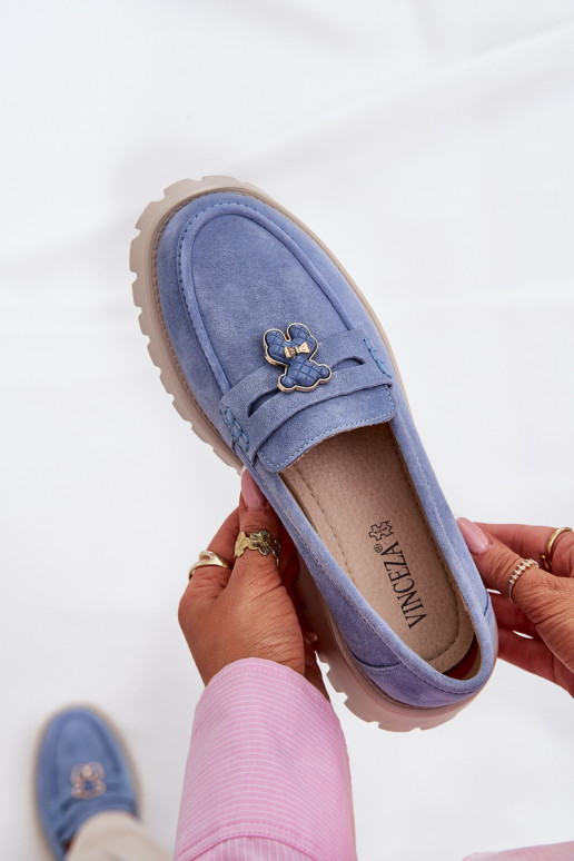 Zamšādas mokasīni  Z Przypinką  Vinceza 79533 Zilas krāsas