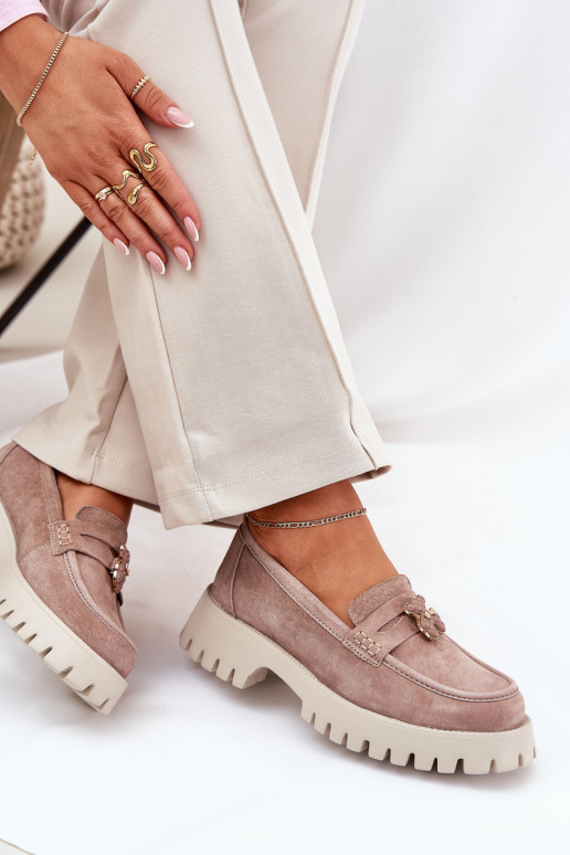 Zamšādas mokasīni  Z Przypinką  Vinceza 79533 smilšu krāsas