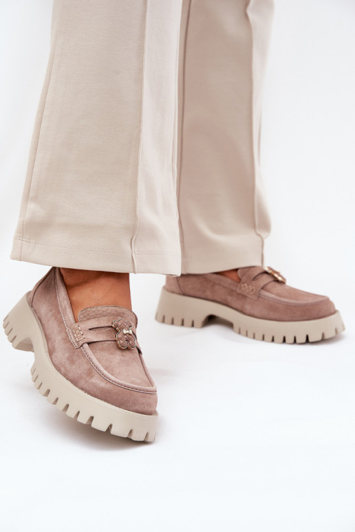 Zamšādas mokasīni  Z Przypinką  Vinceza 79533 smilšu krāsas