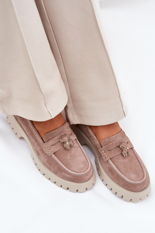 Zamšādas mokasīni  Z Przypinką  Vinceza 79533 smilšu krāsas