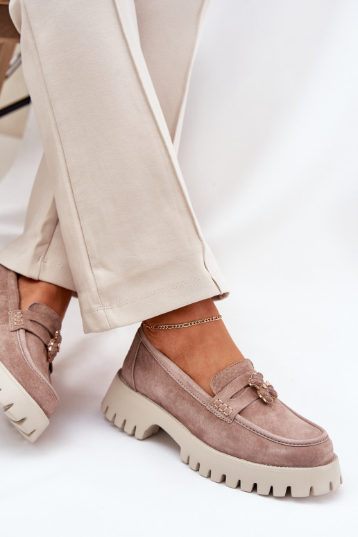 Zamšādas mokasīni  Z Przypinką  Vinceza 79533 smilšu krāsas