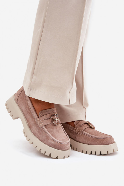 Zamšādas mokasīni  Z Przypinką  Vinceza 79533 smilšu krāsas