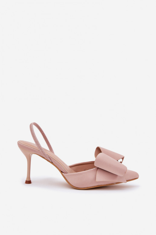 augstpapēžu kurpes Z Odkrytymi Piętami I Kokardką smilšu krāsas Eklevia augstpapēžu kurpes Z Odkrytymi Piętami I Kokardką smilšu krāsas Eklevia