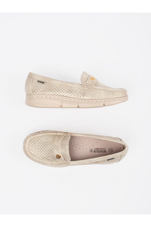 Zelta krāsas  mokasīni ze m elementem Zelta krāsas  mokasīni ze m elementem