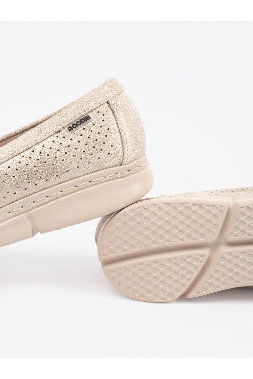 Zelta krāsas  mokasīni ze m elementem Zelta krāsas  mokasīni ze m elementem