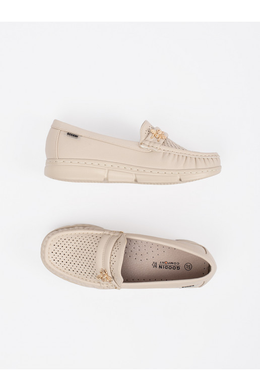 smilšu krāsas mokasīni  z przypinką smilšu krāsas mokasīni  z przypinką