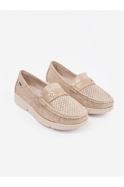 smilšu krāsas  mokasīni ze m elementem