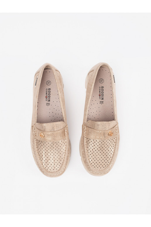 smilšu krāsas  mokasīni ze m elementem