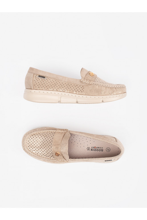 smilšu krāsas  mokasīni ze m elementem