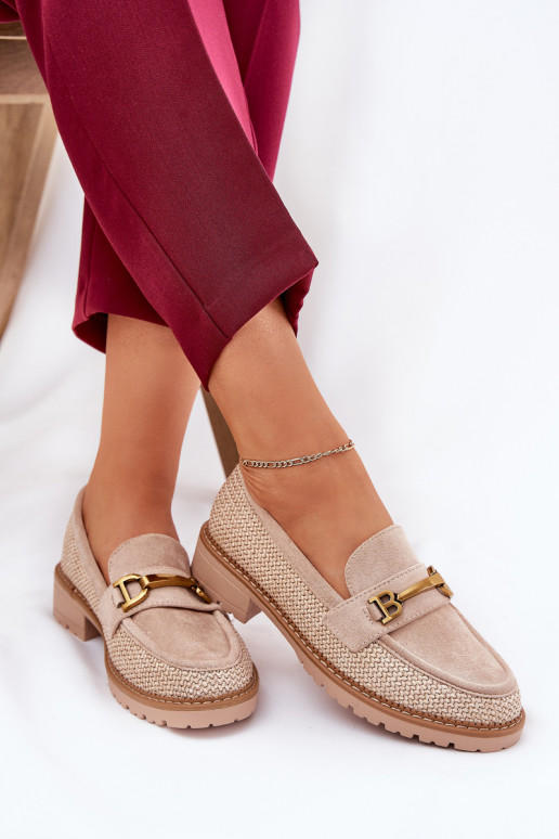 sieviešu mokasīni  I Zelta krāsasm Detalem smilšu krāsas Seffolia