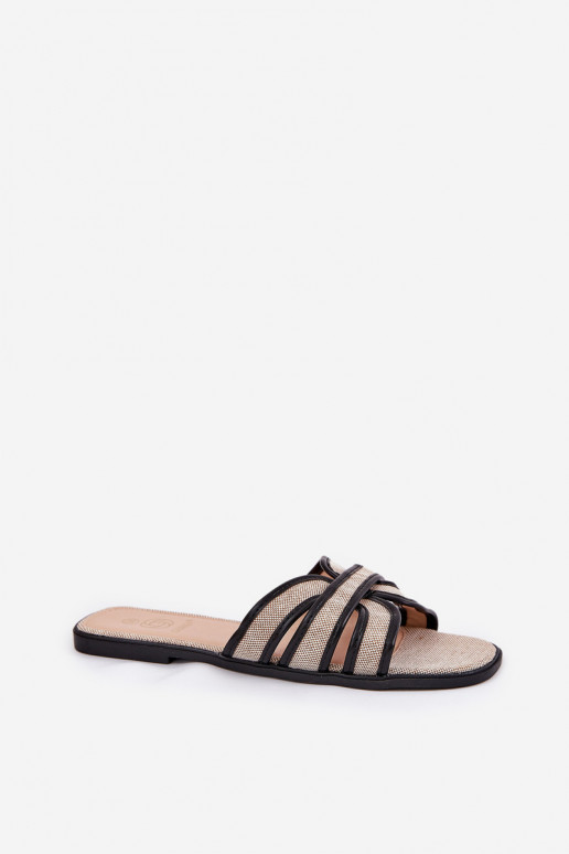  Čības  smilšu krāsas-Melns Scazze