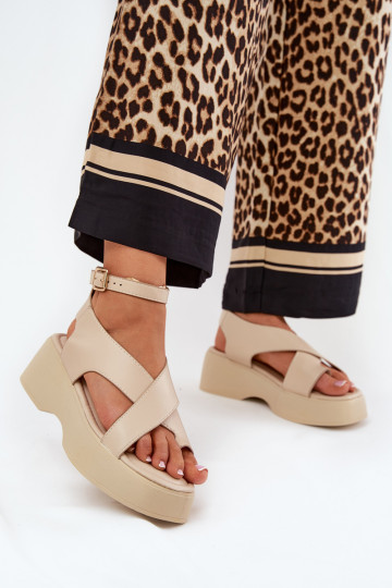 Sieviešu basenes ar platformu I Koturnie Eko   smilšu krāsas Tenzorus